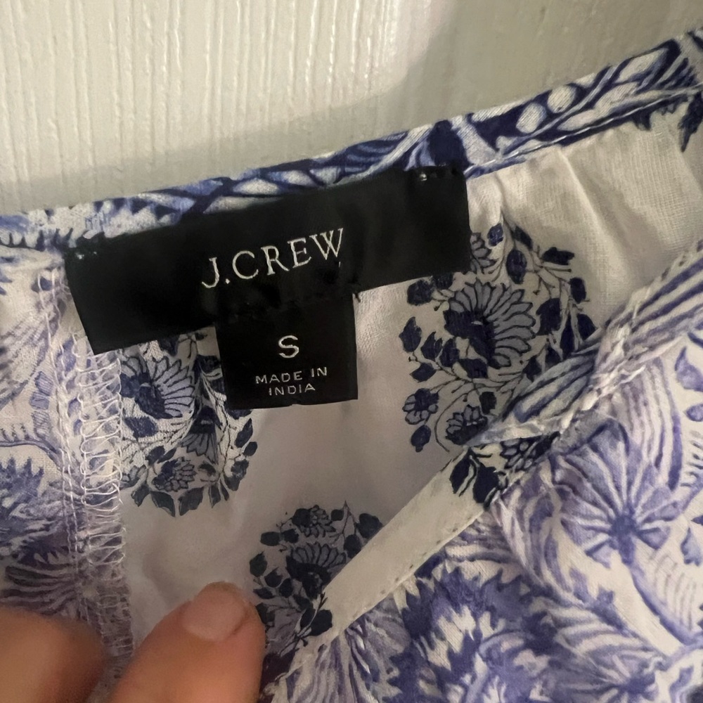 J.Crew side slit patchwork maxi skirt set with cropped top. Blue and white sz S - Picture 14 of 15